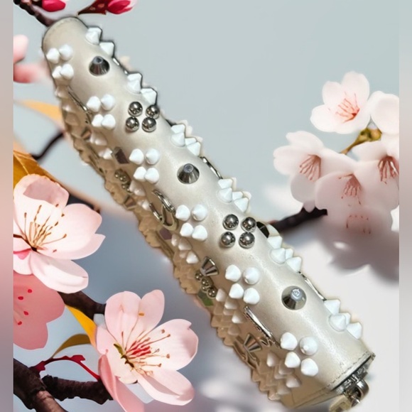 Christian Louboutin White Studded Wallet - Picture 2 of 8